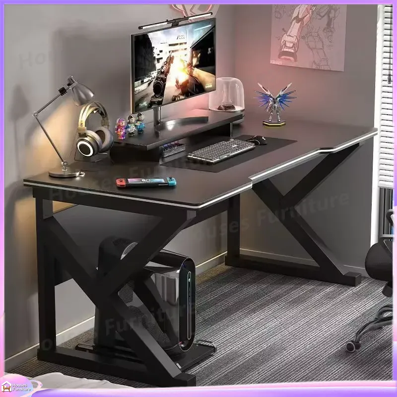 Desk Setup Black - 카페 메탈 게이밍 데스크 블랙 MDF