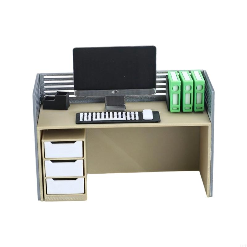 Desk Setup Natural - 상세한 장면 배치를 위한 의자와 쓰레기통을