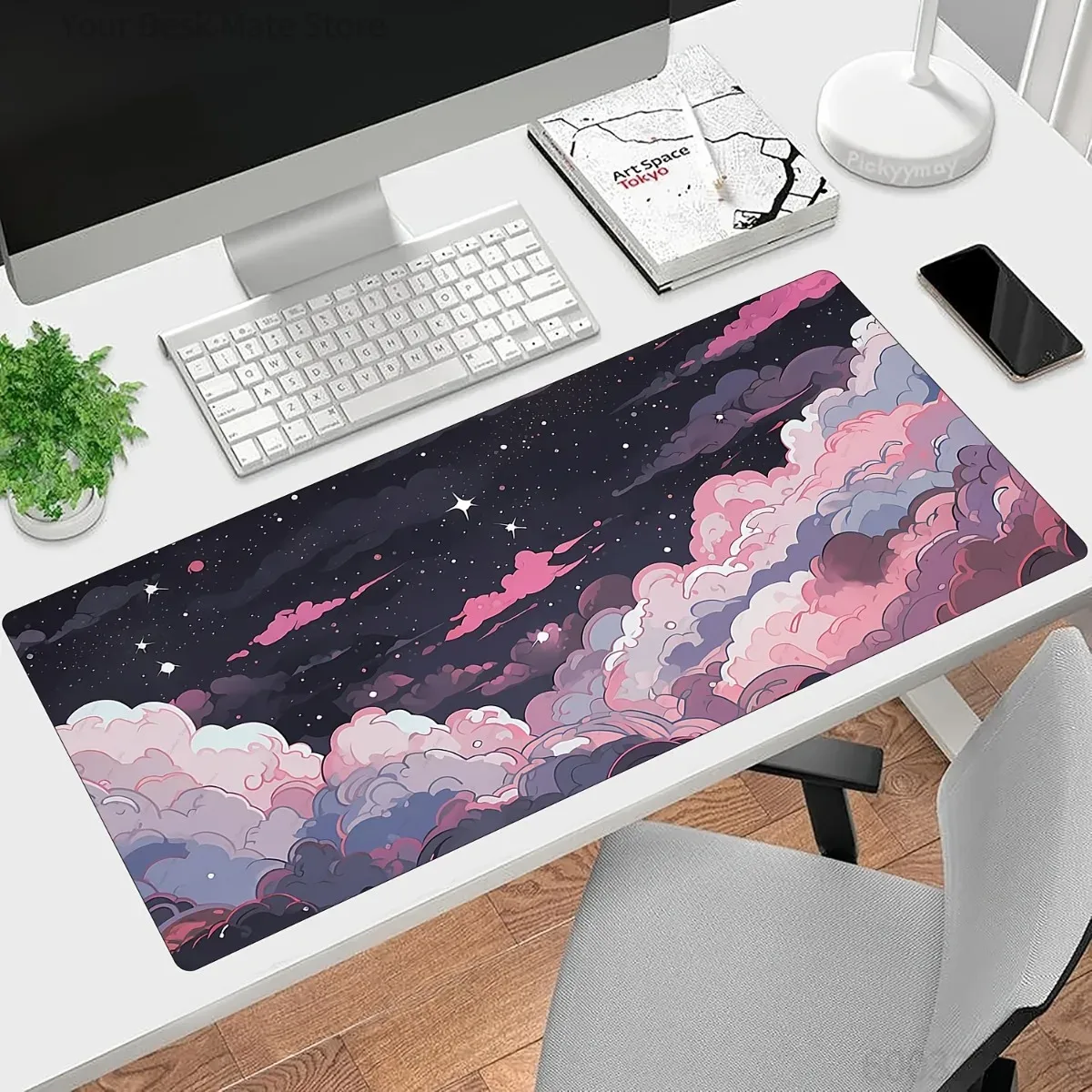 Desk Setup Anime - 귀여운 핑크 퍼플 애니메이션 고무 마우스