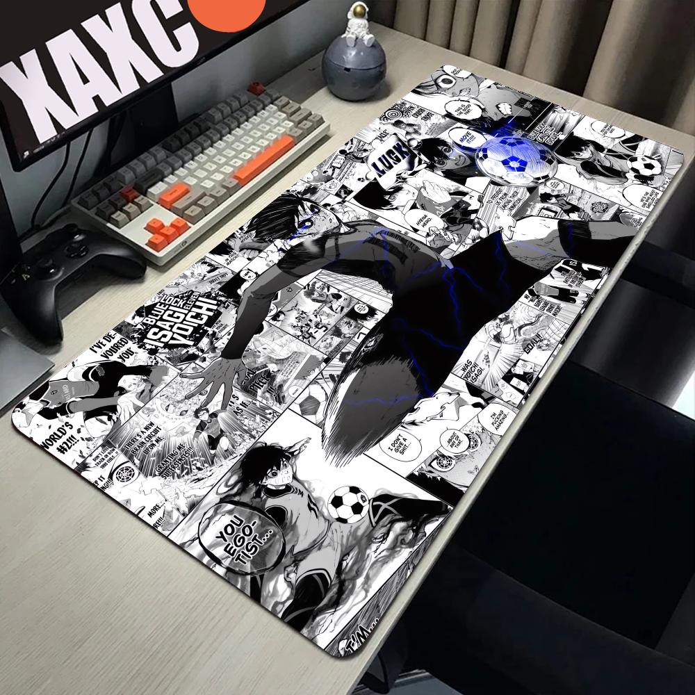 Desk Setup Blue - 흑백 애니메이션 마우스 패드 PC XXL