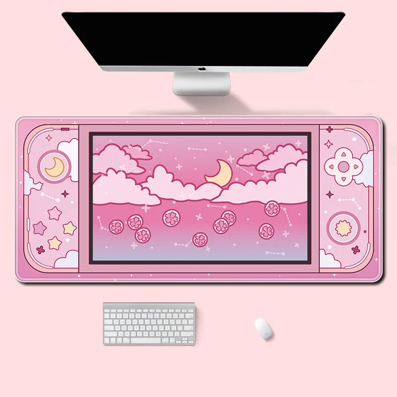 Desk Setup Gadgets - 달과 별 대형 책상 매트 Kawaii