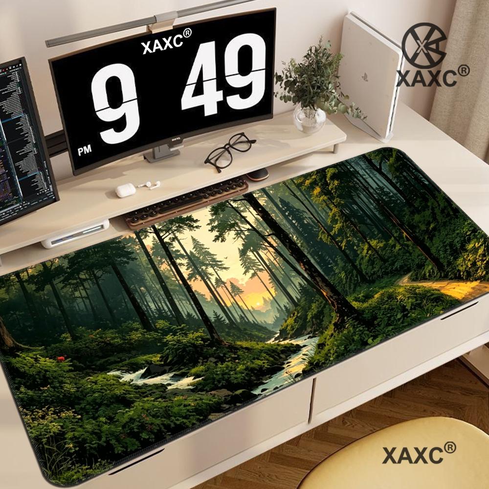 Desk Setup Natural - 포레스트 이스케이프 XXL 마우스 패드 평화로운