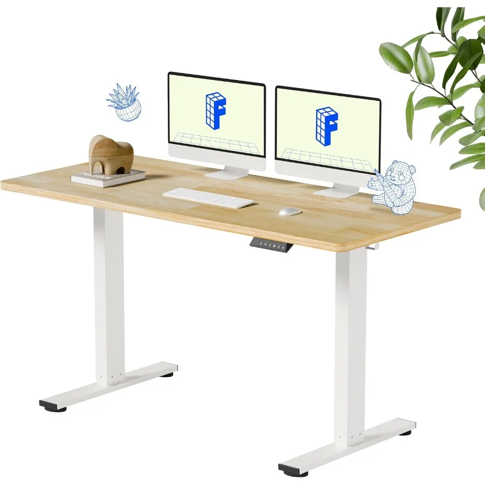 Desk Setup Natural - FLEXISPOT 55인치 x 24인치 원목 스탠딩