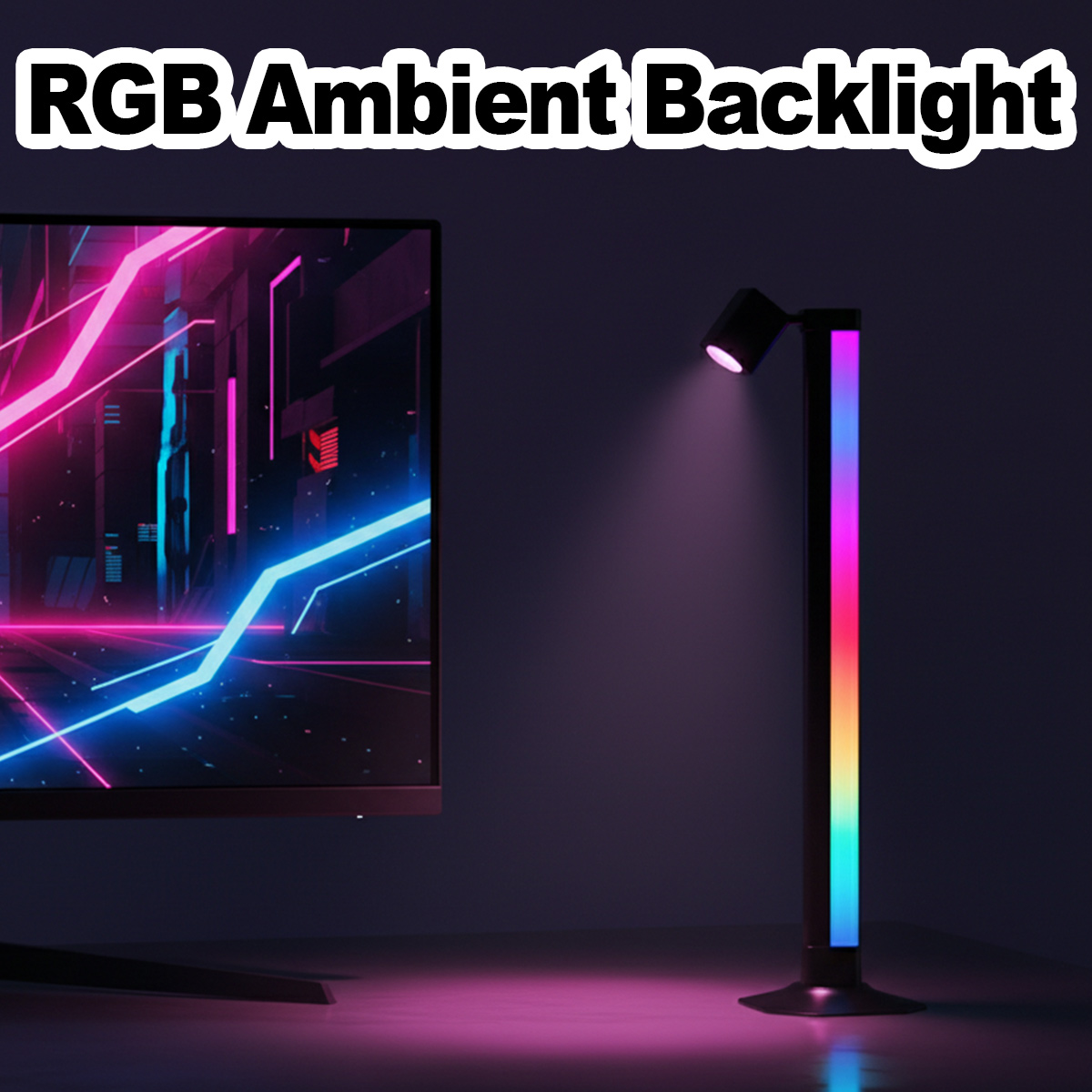 Desk Setup Black - 스마트 라이트 바 LED RGB 음악