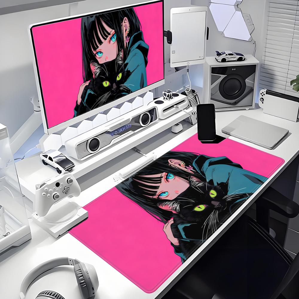 게임용 마우스 패드 애니메이션 검은 고양이 눈 설정 게 - Desk Setup Gadgets 리뷰 및 가격