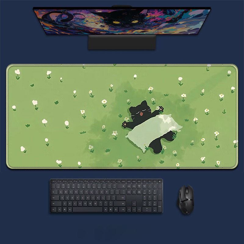 애니메이션 소녀 숲 풍경 대형 게임용 마우스 패드 녹색 - Desk Setup Natural 리뷰 및 가격
