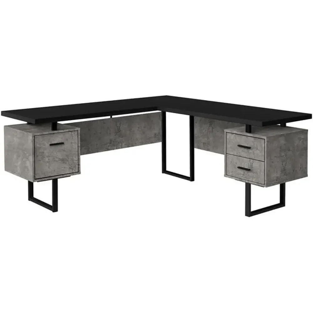 홈 오피스용 수납공간이 있는 L자형 70 컴퓨터 책상, - Desk Setup Black 리뷰 및 가격