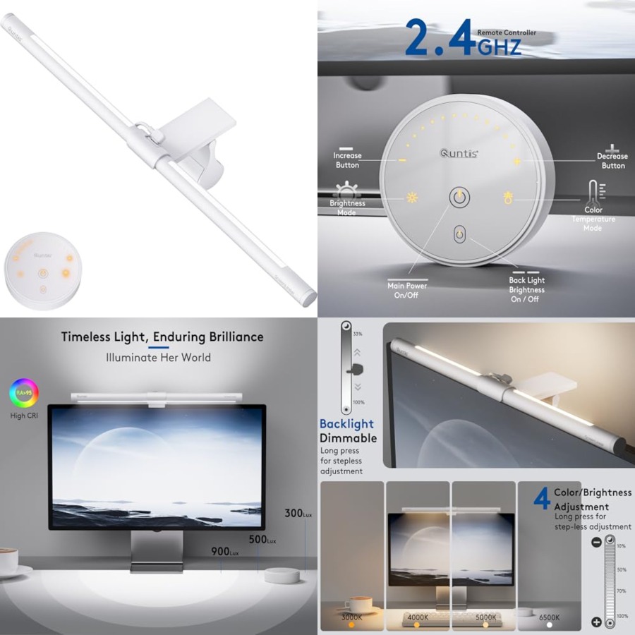 리모컨이 포함된 모니터 라이트 바, 눈을 아프게 하지  - Desk Setup No Computer 리뷰 및 가격