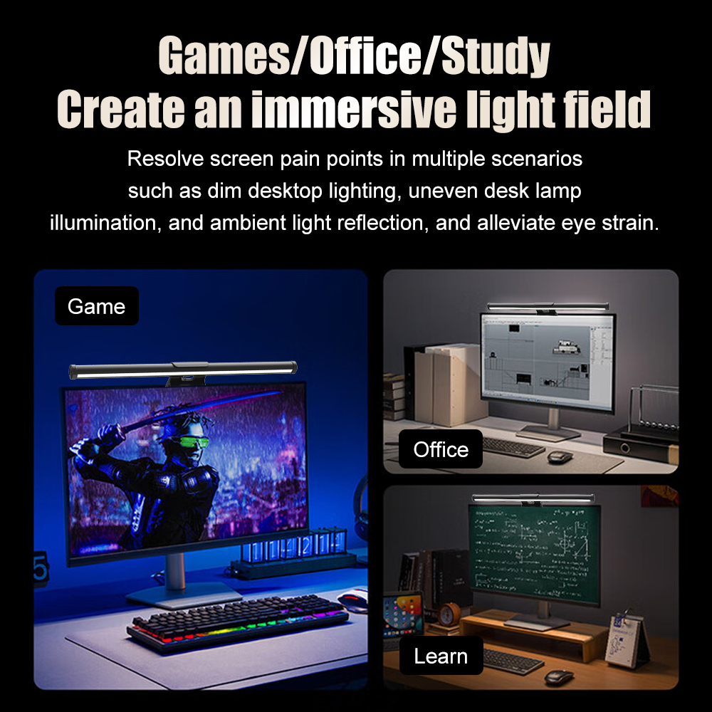 디밍 모니터 라이트 바 LED 스크린 걸이형 RGB 라 - Desk Setup Bedroom 리뷰 및 가격
