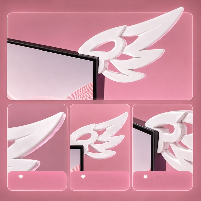 귀여운 3D 날개 모양 컴퓨터 모니터 장식, 미적 감각 - Desk Setup Gadgets 리뷰 및 가격