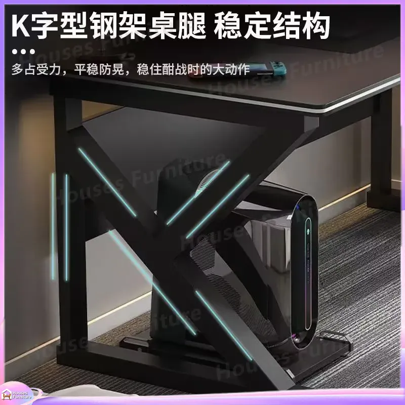 카페 메탈 게이밍 데스크 블랙 MDF 컴퓨터 테이블(P - Desk Setup Black 리뷰 및 가격
