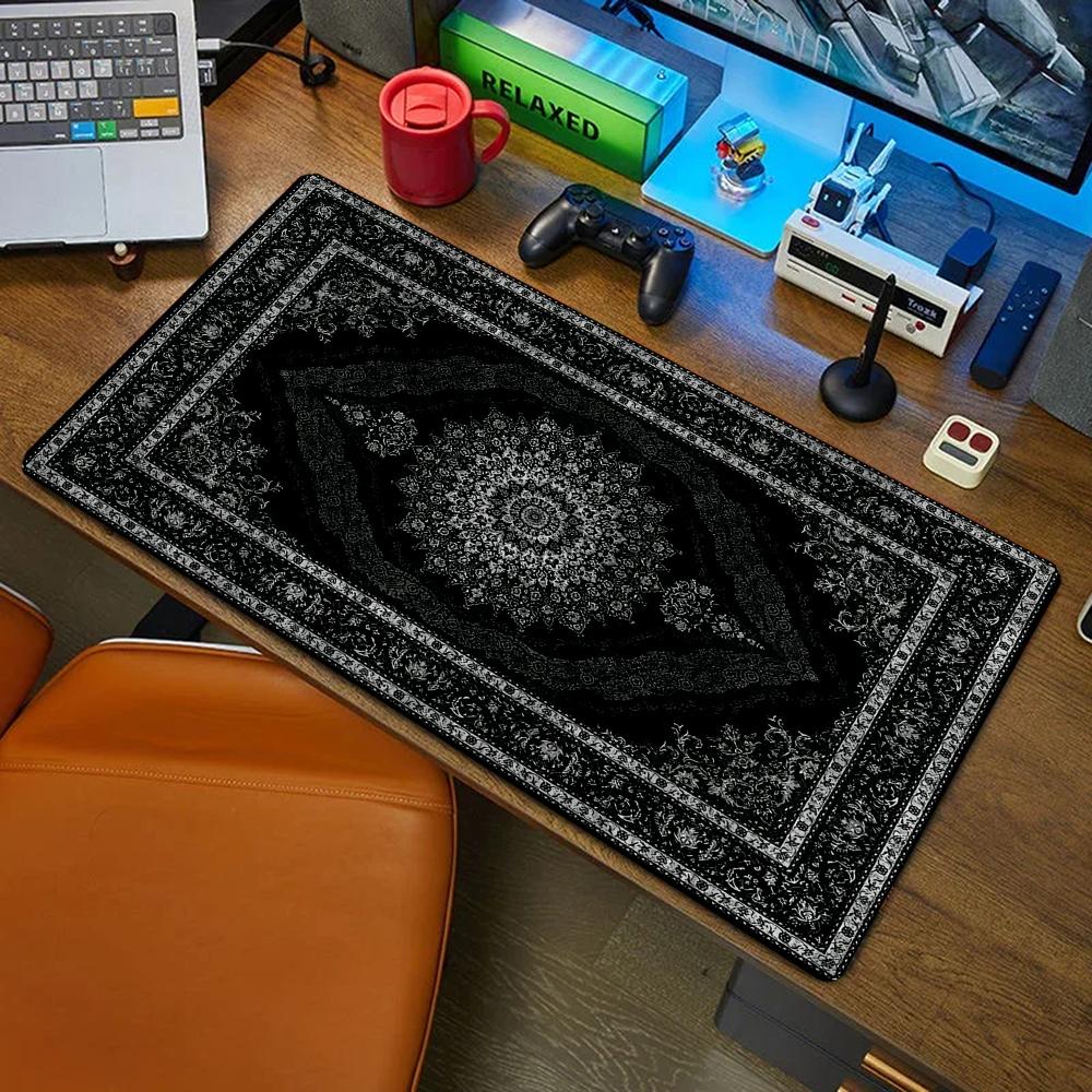 새로운 블랙 페르시안 카펫 신비한 레트로 마우스 패드  - Desk Setup Black 리뷰 및 가격