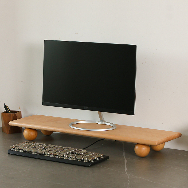 천연 나무 데스크탑 라이저 듀얼 모니터 스탠드(보관 트 - Desk Setup Natural 리뷰 및 가격