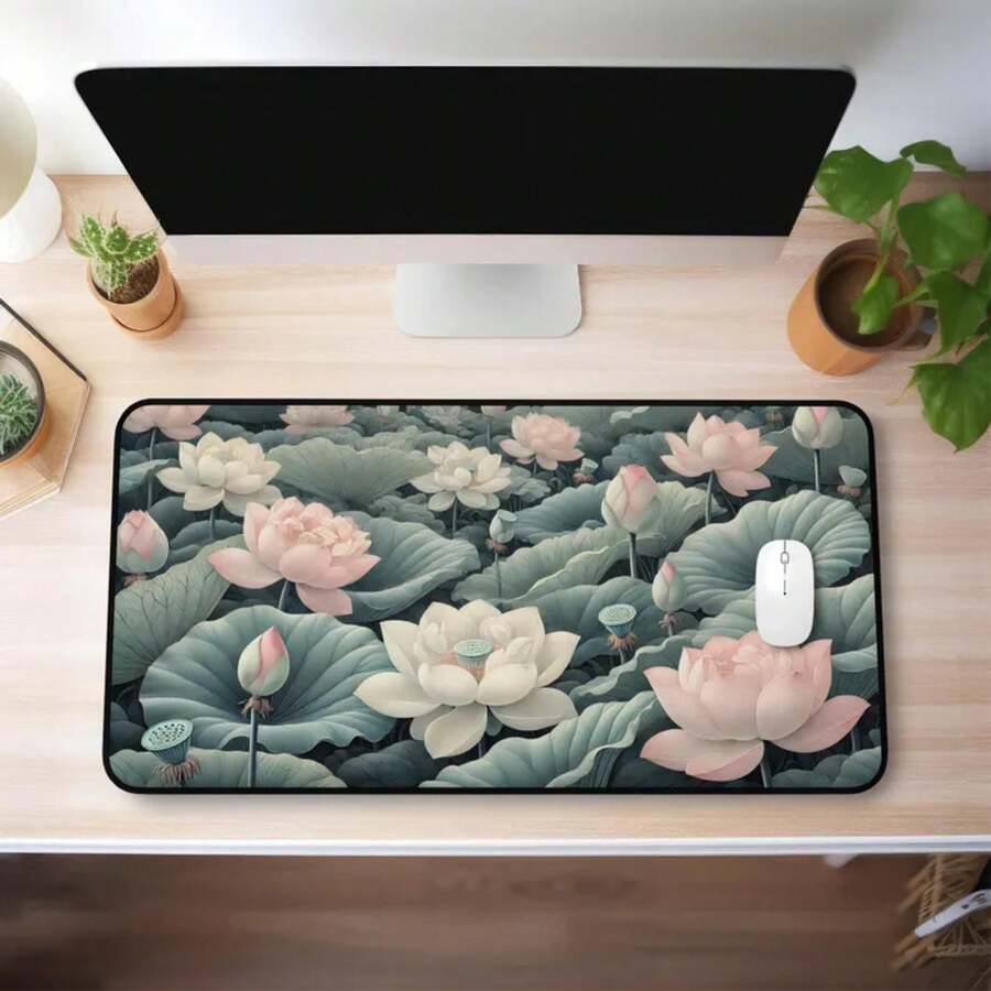 대형 연꽃 데스크 매트 미끄럼 방지 마우스 패드 자연에 - Desk Setup Natural 리뷰 및 가격