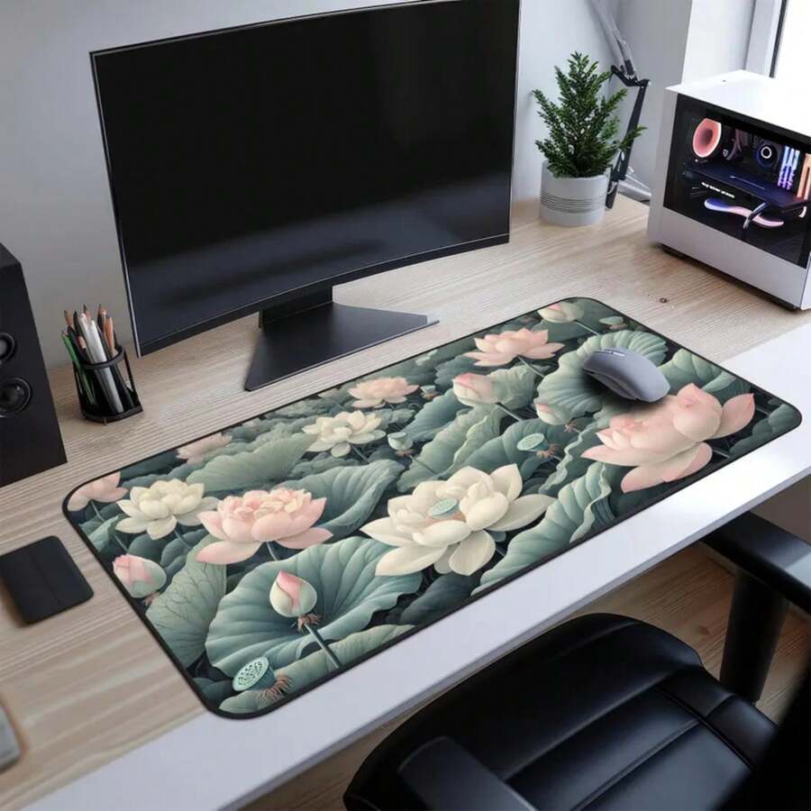 대형 연꽃 데스크 매트 미끄럼 방지 마우스 패드 자연에 - Desk Setup Natural 리뷰 및 가격