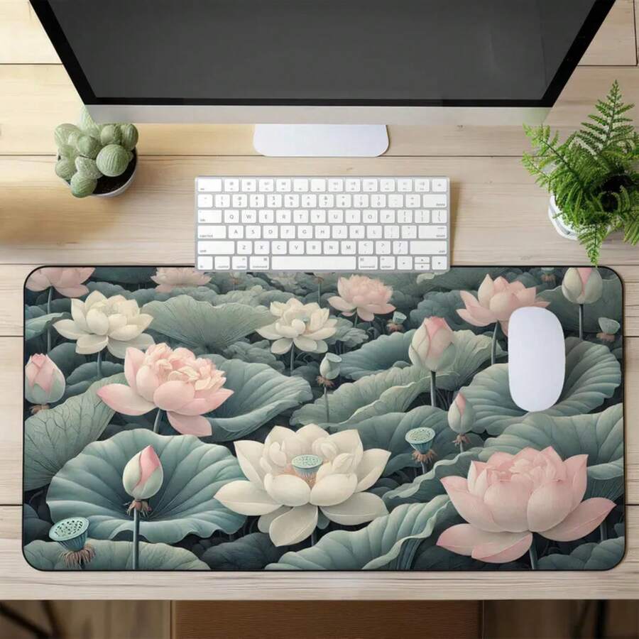 대형 연꽃 데스크 매트 미끄럼 방지 마우스 패드 자연에 - Desk Setup Natural 리뷰 및 가격
