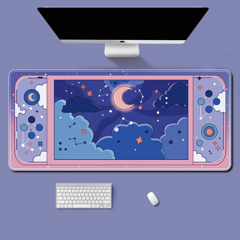 달과 별 대형 책상 매트 Kawaii 미적 마우스 패드 - Desk Setup Gadgets 리뷰 및 가격