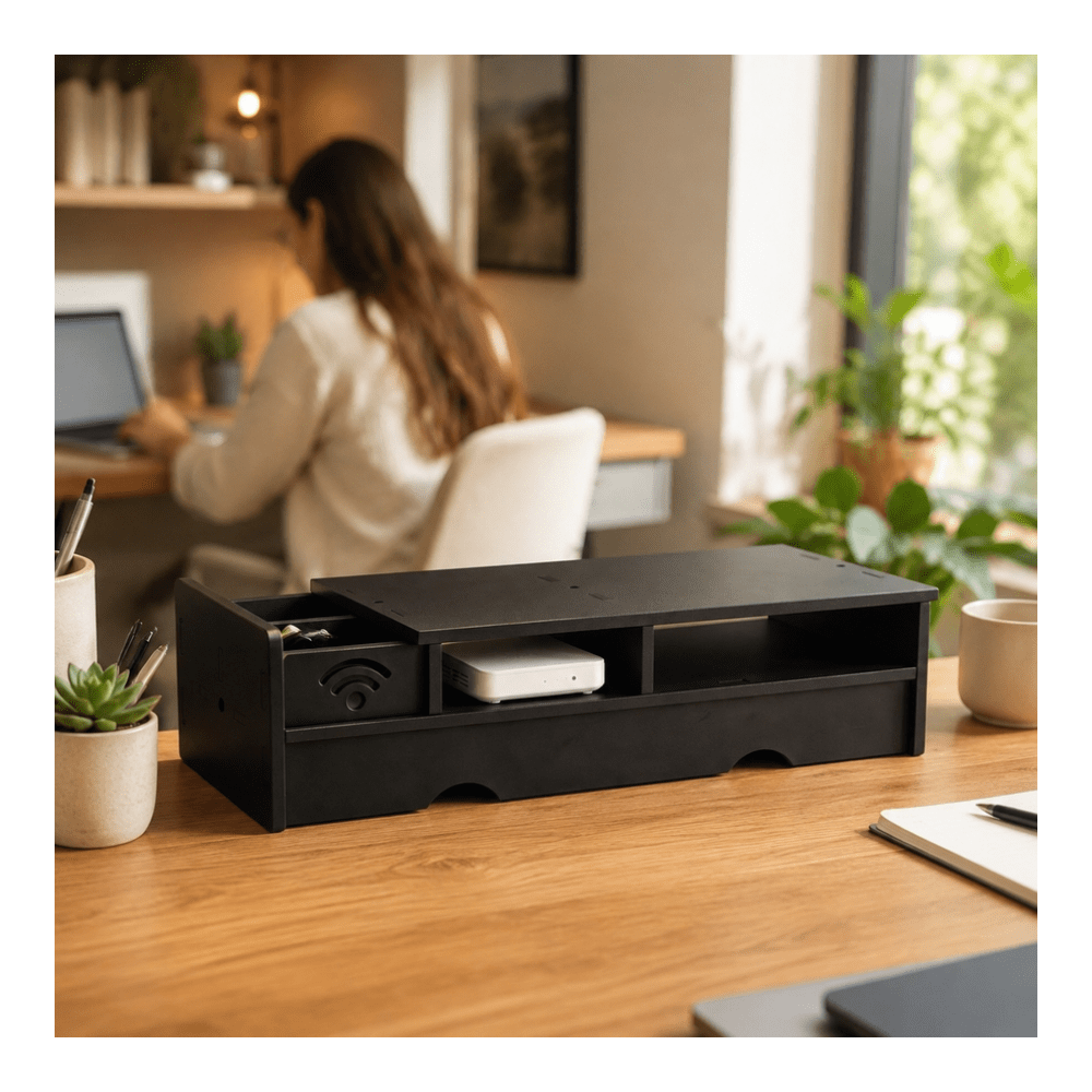 블랙 무광 WiFi 라우터 수납함, 컴팩트한 데스크 정 - Desk Setup Bedroom 리뷰 및 가격