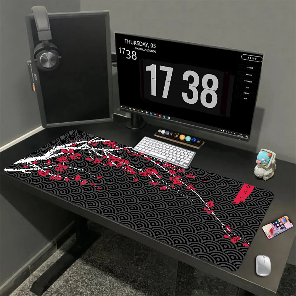 사쿠라 1000x500mm XXL 잠금 가장자리 마우스 - Desk Setup Anime 리뷰 및 가격
