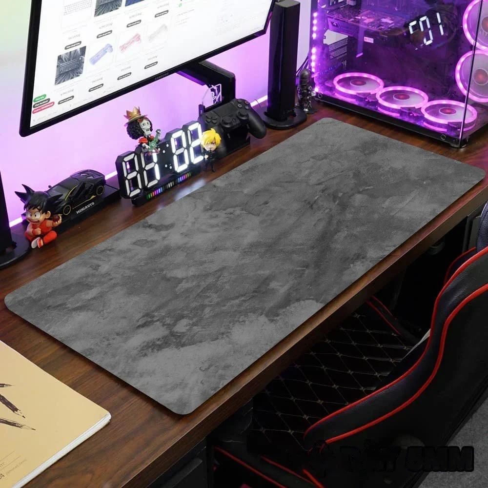 대형 데스크탑 매트 - 프리미엄 그레이 심플 마우스 패 - Desk Setup Anime 리뷰 및 가격