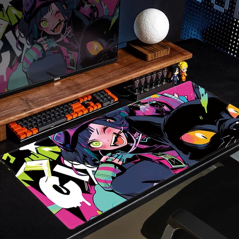 애니메이션 검은 고양이 게임용 마우스 패드 노란색 만화 - Desk Setup Anime 리뷰 및 가격