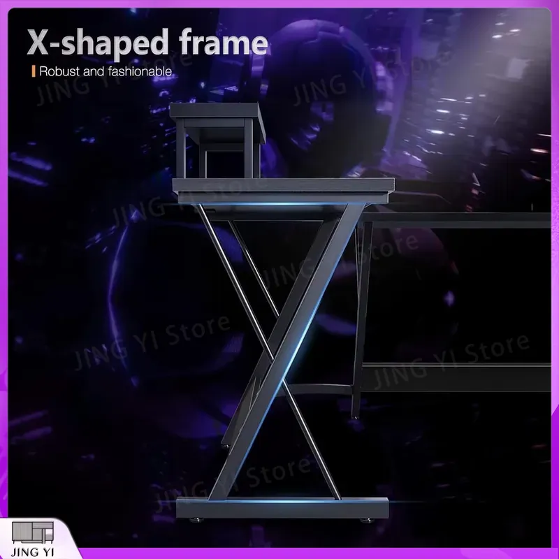 모니터 스탠드가 있는 L자형 게이밍 책상 127x127 - Desk Setup No Computer 리뷰 및 가격
