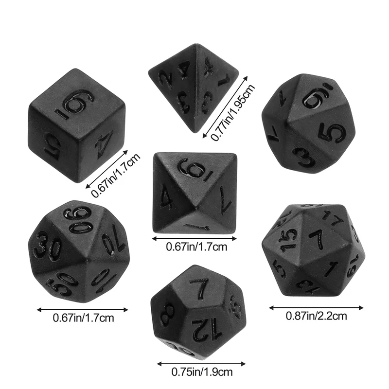 7 개/몫 매트 블랙 주사위 세트 D4 D6 D8 D1 - Desk Setup Black 리뷰 및 가격