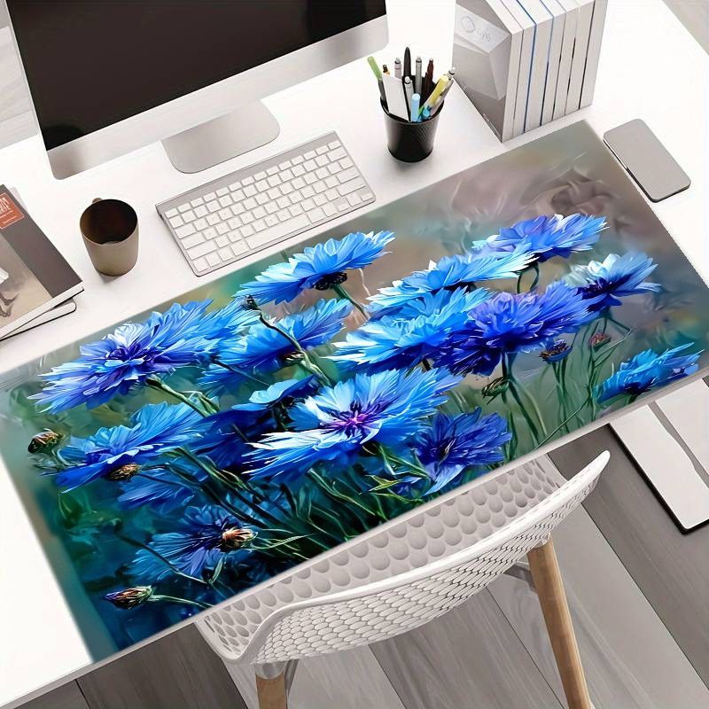 브랜드 블루 콘플라워 마우스 패드 대형 철제 데스크 매 - Desk Setup Natural 리뷰 및 가격