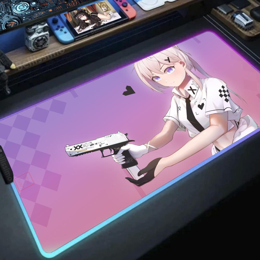 총을 든 소녀 애니메이션 DIY 게임 컴퓨터 마우스 패 - Desk Setup Anime 리뷰 및 가격