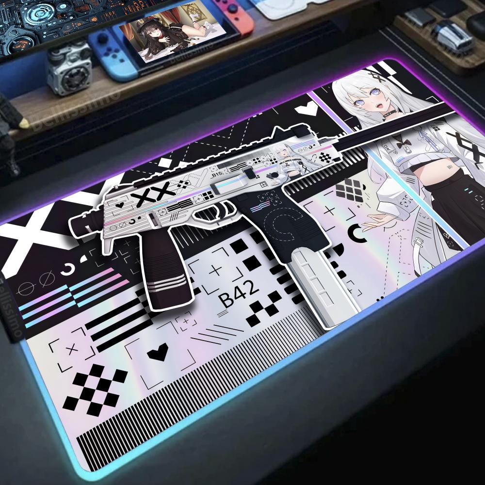 총을 든 소녀 애니메이션 DIY 게임 컴퓨터 마우스 패 - Desk Setup Anime 리뷰 및 가격