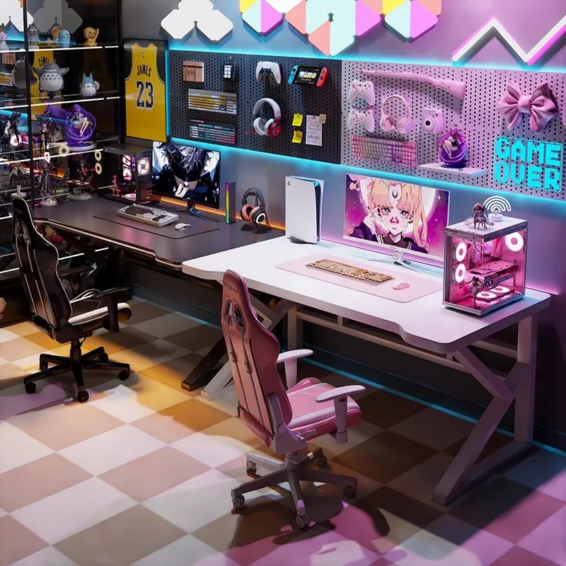 더블 E-스포츠 게이밍 책상, 가정 사무실 침실 워크벤 - Desk Setup Bedroom 리뷰 및 가격
