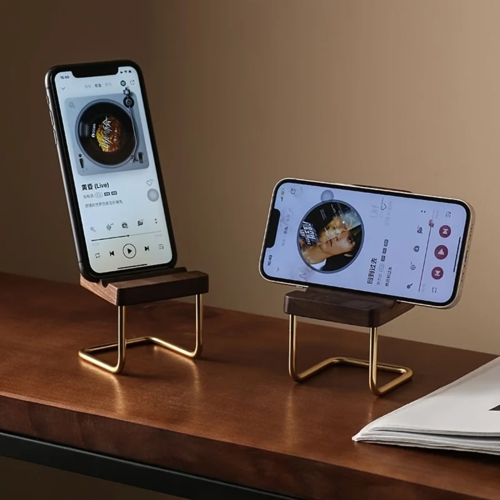 나무 폰 스탠드 월넛 데스크 오거나이저 미니멀리스트 홀 - Desk Setup Natural 리뷰 및 가격