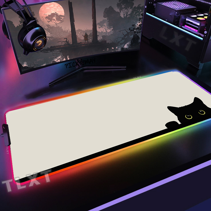 대형 RGB 마우스 매트 귀여운 고양이 게이머 마우스  - Desk Setup Blue 리뷰 및 가격